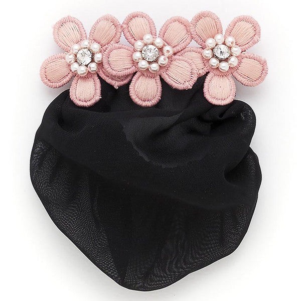 Flower and Stone Snood (black/pink)