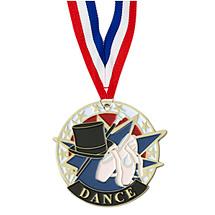 DANCE MEDAL - 2 inches COLORFUL DANCE MEDAL WITH NECK RIBBON